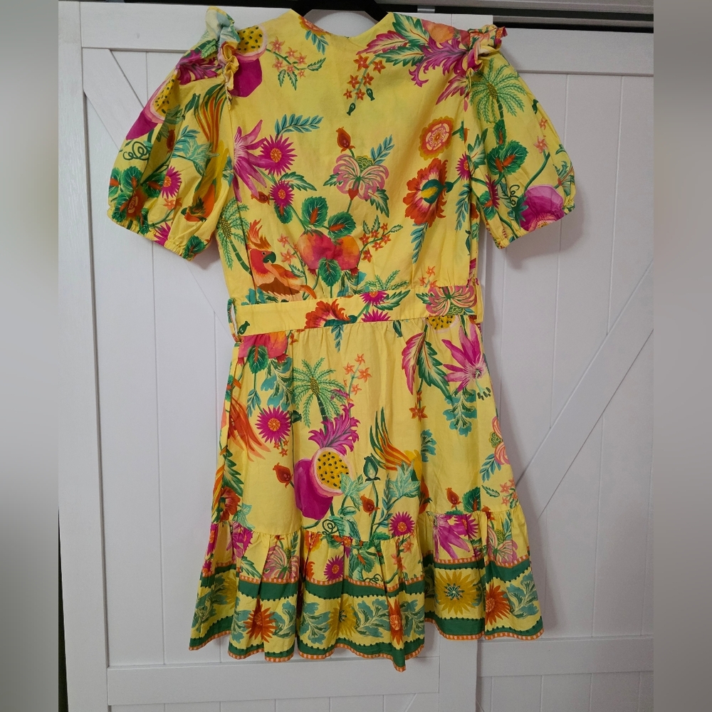 Farm Rio Yellow Dream Minidress *missing belt - Picture 5 of 5